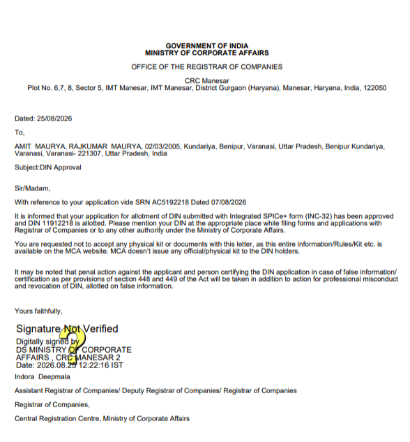 Certificate of Incorporation (COI)